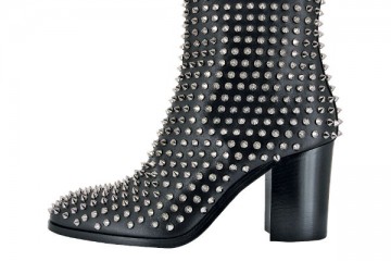 Christian Louboutin AOUSSAM SPIKES 80 calf black spikes silver
